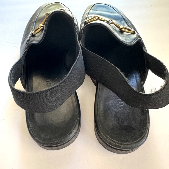 Gucci Black Leather Princetown Elastic Slingback Slipper Mule Flat sz 34.5/4.5 - Picture 11 of 16